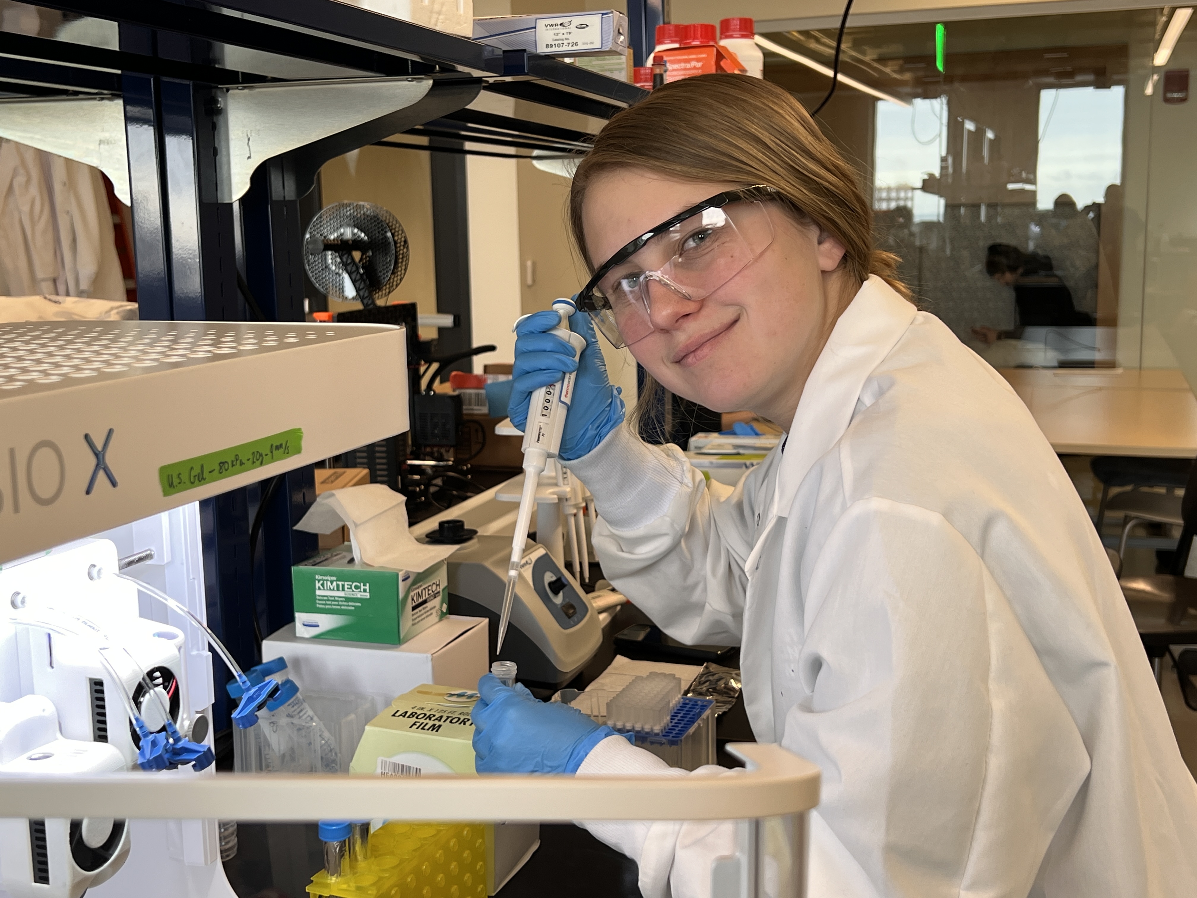 Kylie Schmitz ABE PhD student in lab