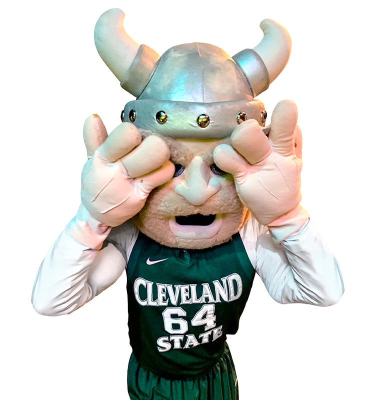 Magnus the Viking holding his head