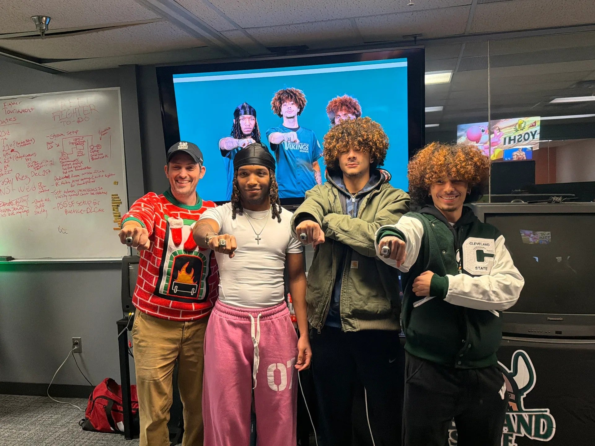 Rocket League team receiving rings