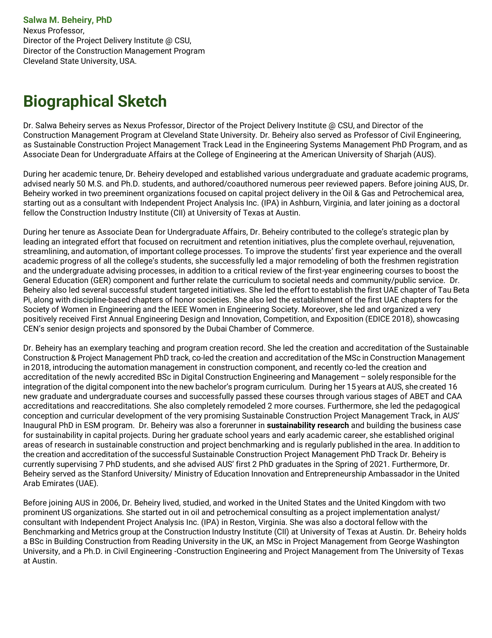 Faculty Bio Salwa