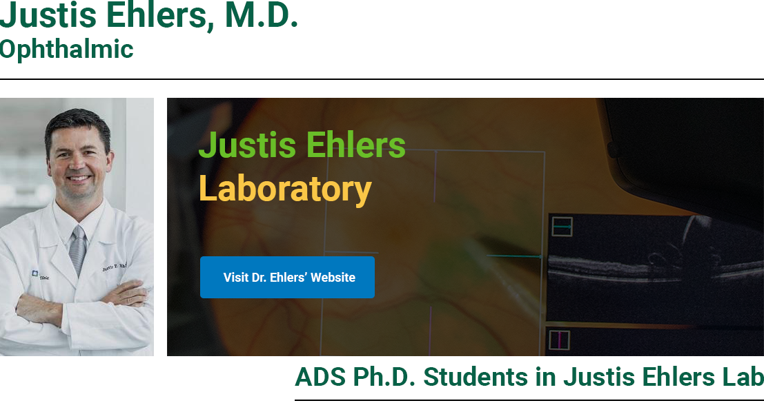 Justin Ehlers Cleveland Clinic Sponsor Lab Banner.