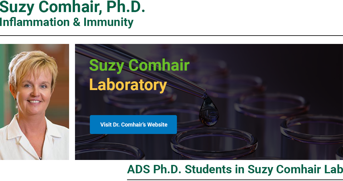 Suzy Comhair Cleveland Clinic Sponsor Lab Banner.