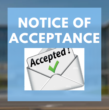 Notice of acceptance