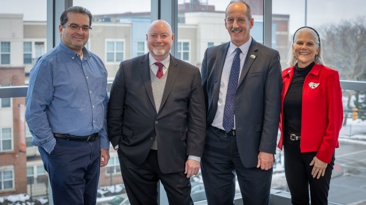 Dr. George Chatimavroudis, Dean Richard Schoephoerster, Dr. Brian Davis, Dr. Susan Carver