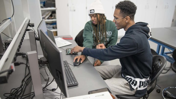 Students at computer 