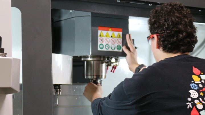A person working on research in a lab.
