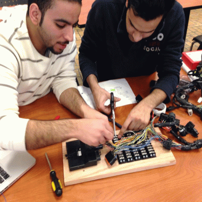 students working on project