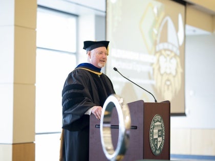 Dean Addressing Hooding Ceremony