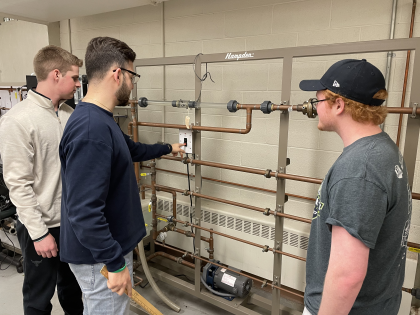 Students working on a switch