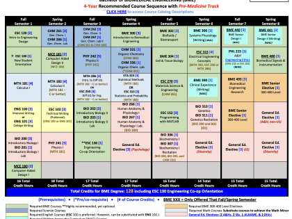 image of 4 year pre med entry for bme