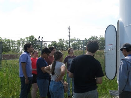 Students at Wind Turbine