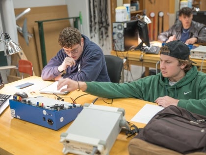 Students working on project