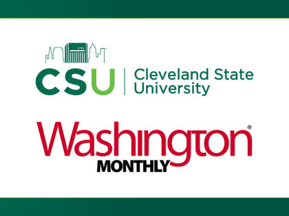 Cleveland State Logo and Washington Monthly Logo