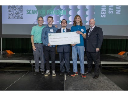A group photo featuring the MCE senior design winners.