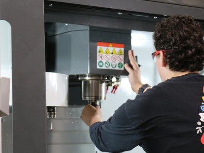 A person working on research in a lab.