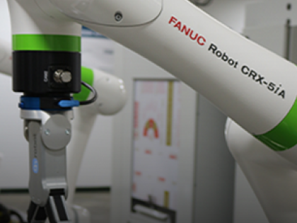 A robotic arm in a lab.