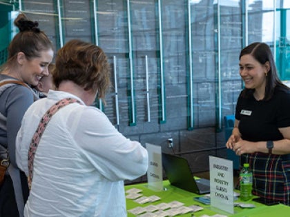 Two students at an event at CSU. 