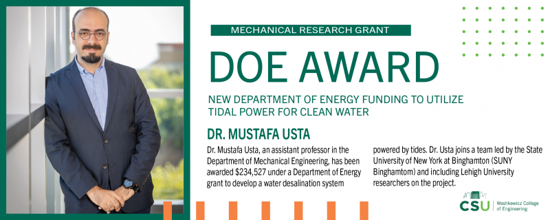 Dr. Mustafa?Usta, an assistant professor in the Department of?Mechanical Engineering