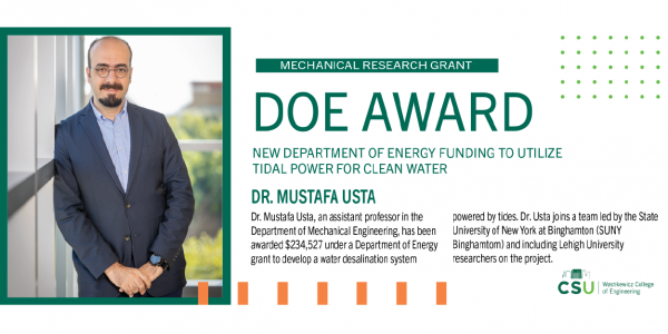 Dr. Mustafa Usta, an assistant professor in the Department of Mechanical Engineering