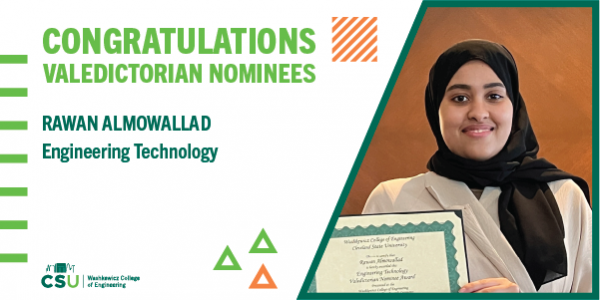 Rawan Almowallad 2024 engineering technology valedictorian nominee