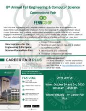 CSU Engineering and Computer Science Connections Fair is October 1st and 2nd from 10am to 3pm. It will be held virtually. For more details, contact fenn.coop@csuohio.edu or call (216) 687-6968